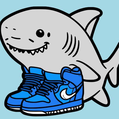 shark with nike shoes