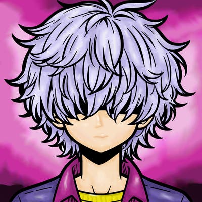 manga boy fluffy hair covering his eyes