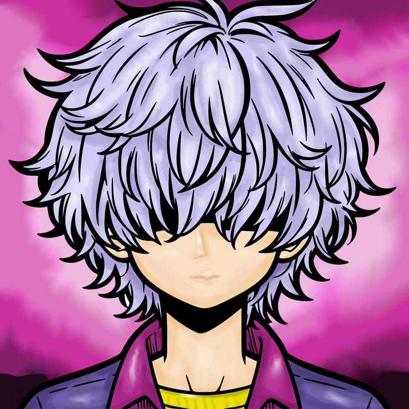 manga boy fluffy hair covering his eyes