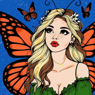 butterfly fairy realistic girl