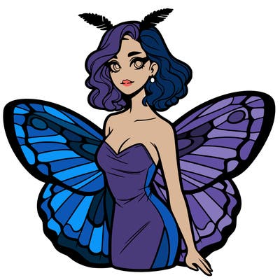woman with moth wings
