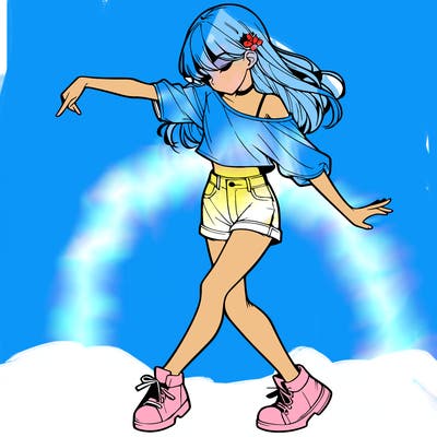 realistic girl danceing