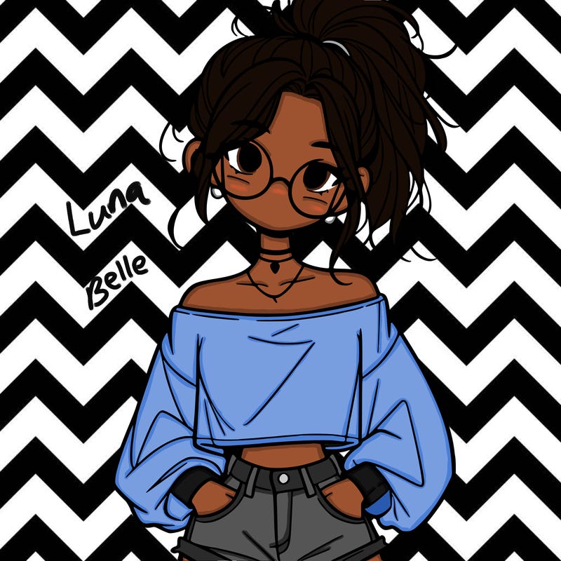 girl with a messy ponytail glasses a baggy crop top and jean shorts