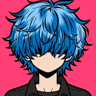 manga boy fluffy hair covering his eyes