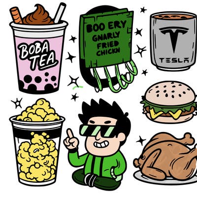 boba tea gnarly tesla gnarly fried chicken gnarly  gnarly
