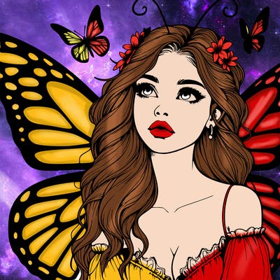 butterfly fairy realistic girl