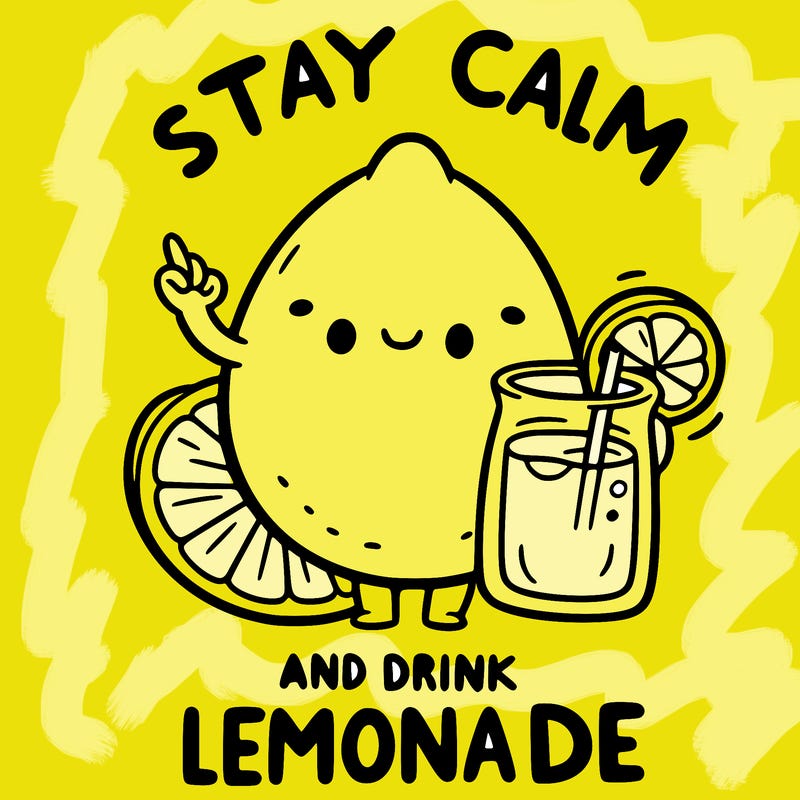stay calm and drink lemonade