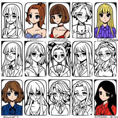 girls that look diffrent anime