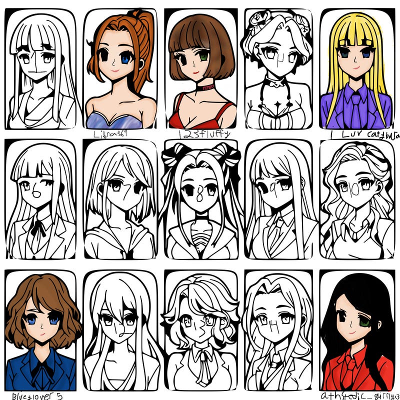 girls that look diffrent anime