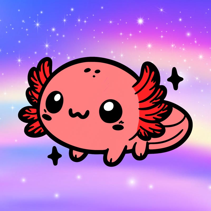 cute easy baby axolotl