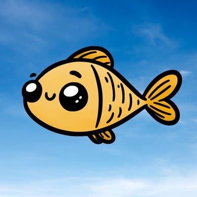 simple, funny, smiling fish