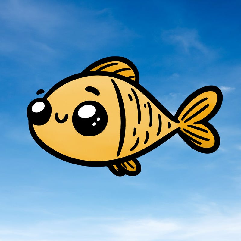 simple, funny, smiling fish