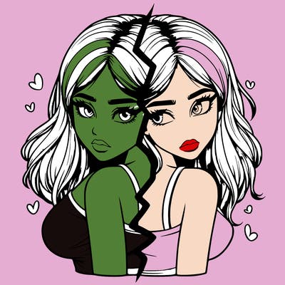 realistic girl split