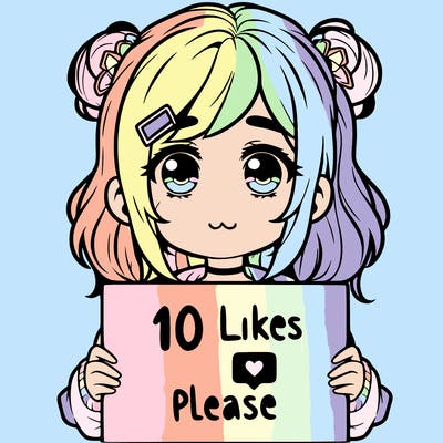 a girl with a sign saying 10 likes please