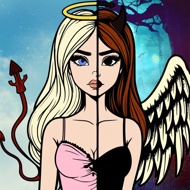 devil vs angel realistic girl