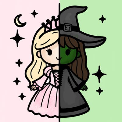 split princess and witch