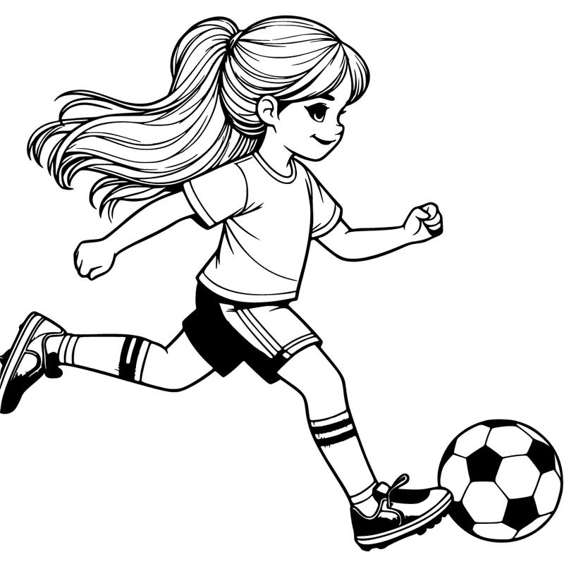 realistic girl playing soccer