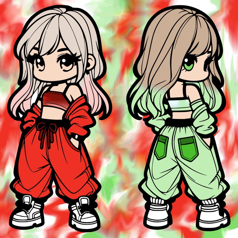 girl in crop top and baggy pants