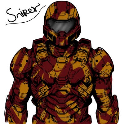 realistic warrior with high tech armor