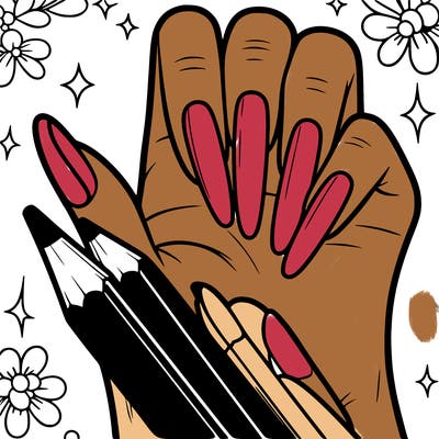 a girls hand showing her nails