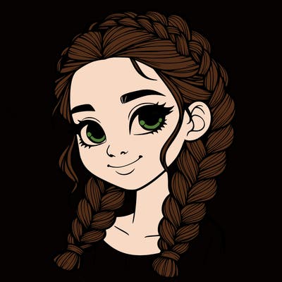 girl with braids realistic