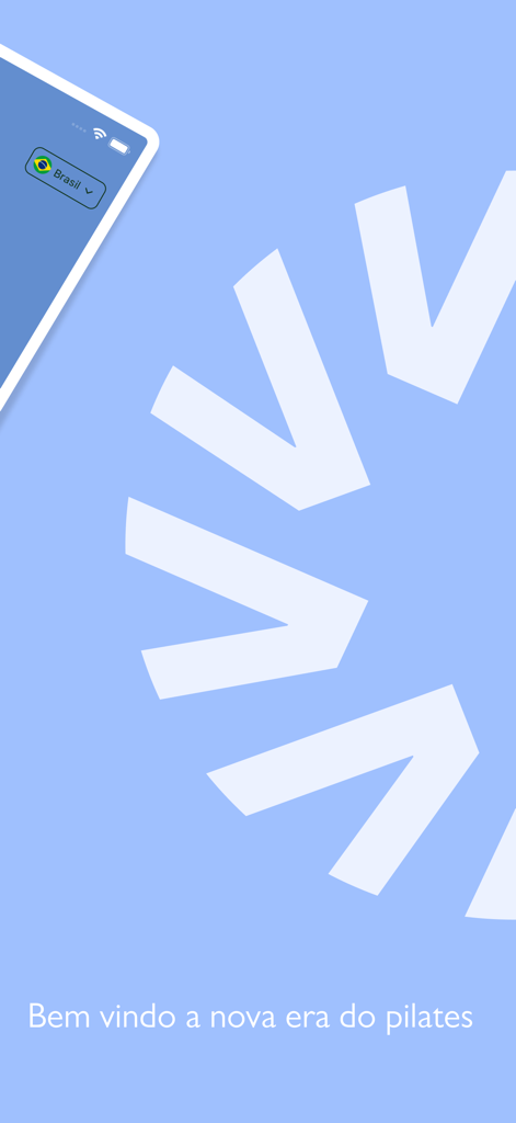 Aera Pilates - Welcome screen of the Aera Pilates mobile app with modern geometric design