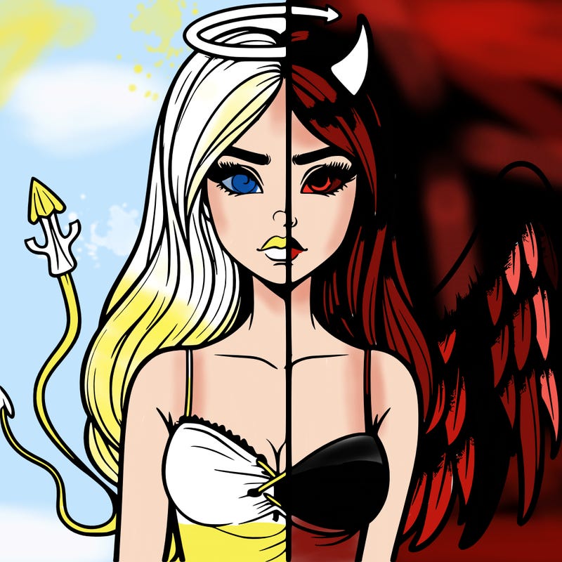 devil vs angel realistic girl