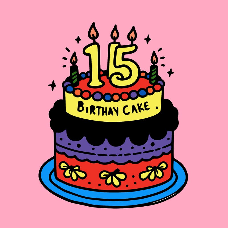 a birthday cake for for 15-year-old girl