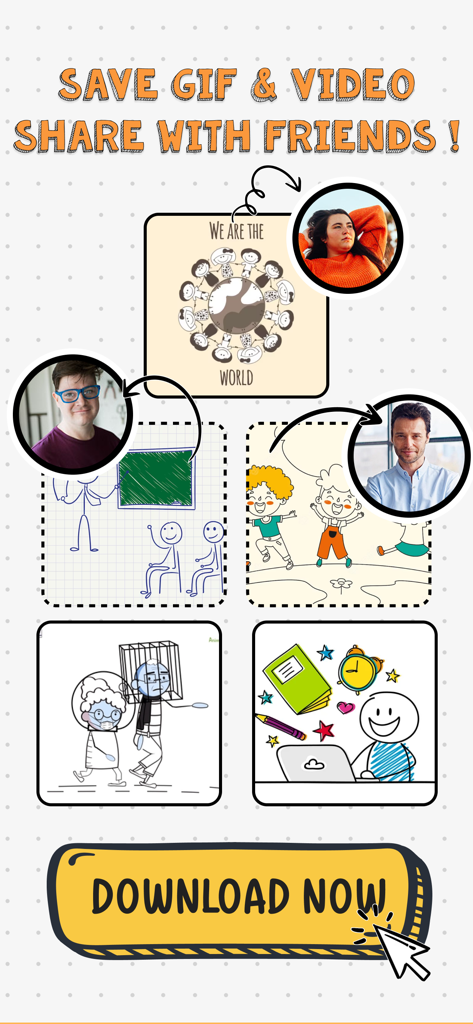 2d animation creator, stickman - Save and share stickman animations as GIF or video with friends