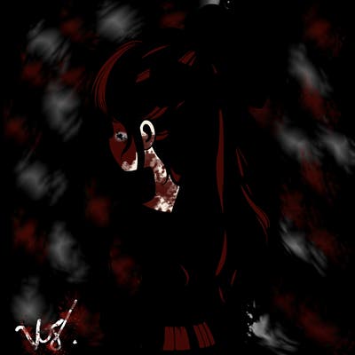 realistic girl  with hip length hair a bun and a big bow on the back of head