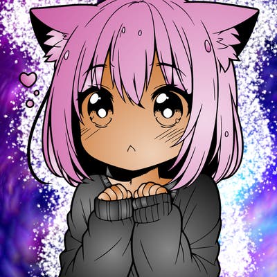 shy anime catgirl