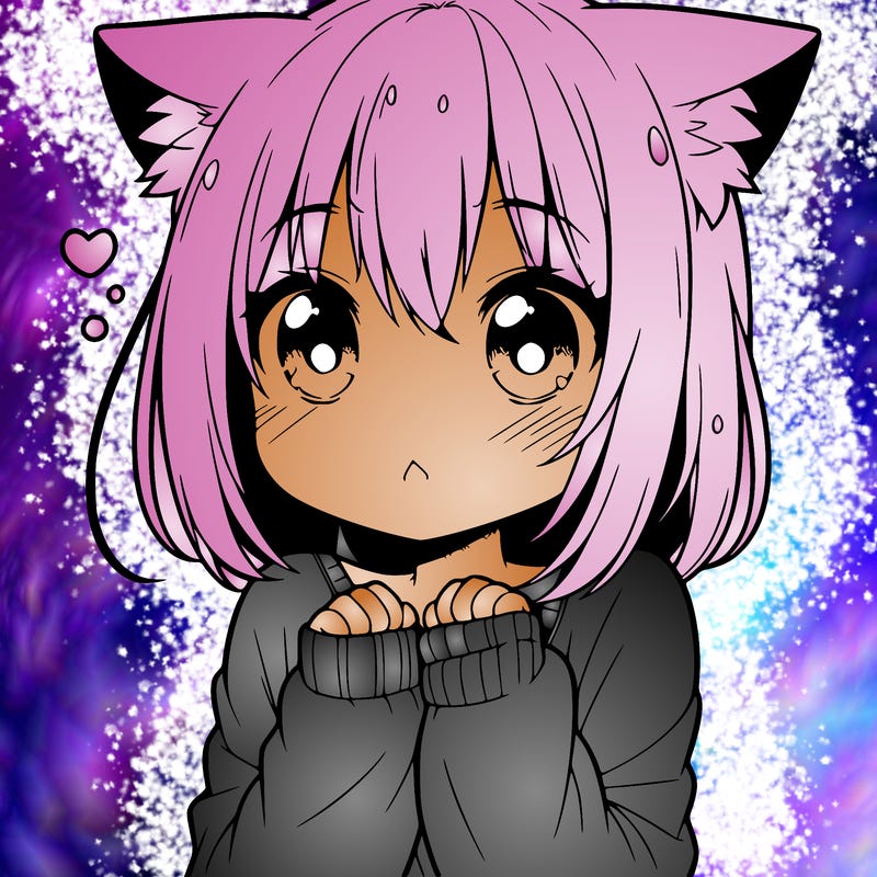 shy anime catgirl