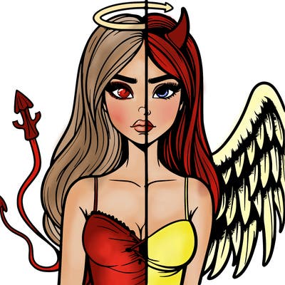 devil vs angel realistic girl