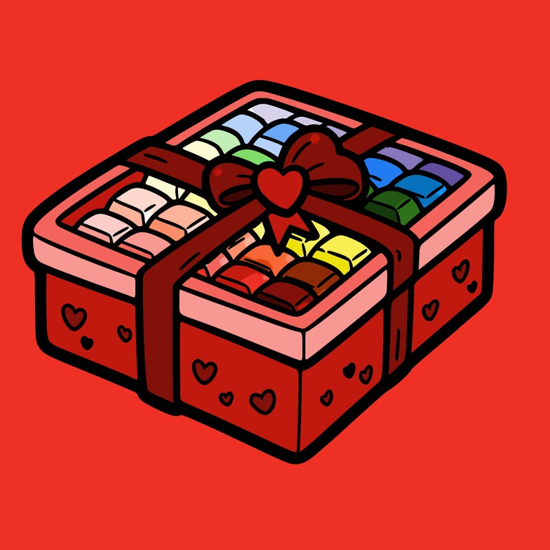 a box of chocolate for valentines day