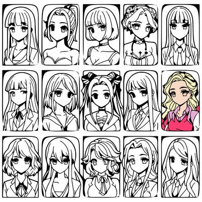 girls that look diffrent anime