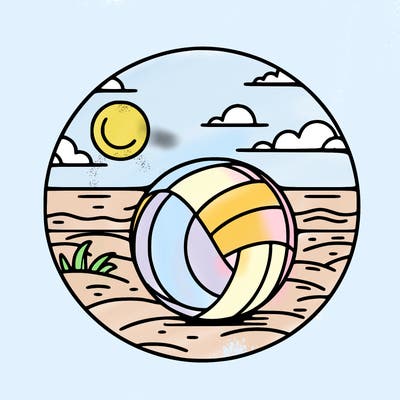 volleyball on a beach