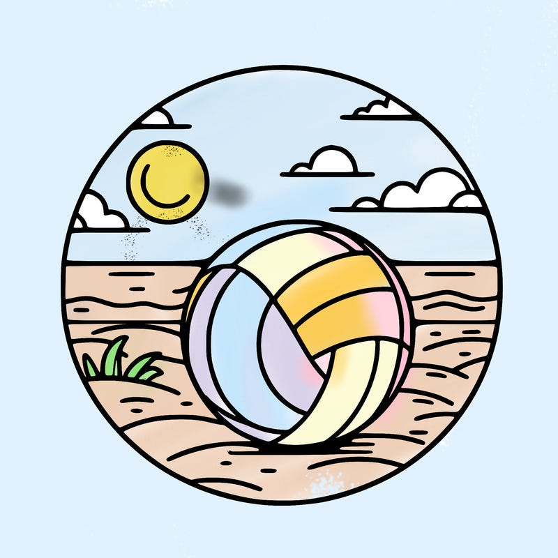 volleyball on a beach