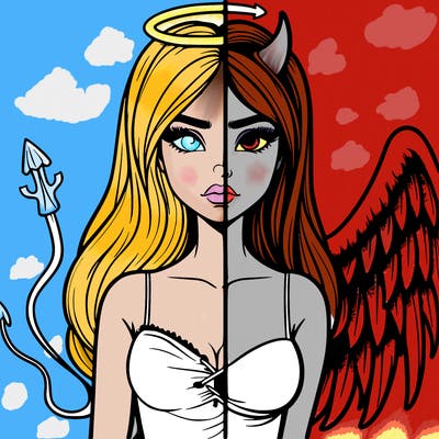 devil vs angel realistic girl