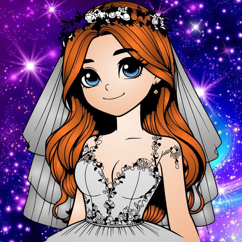 realistic girl in a wedding dress