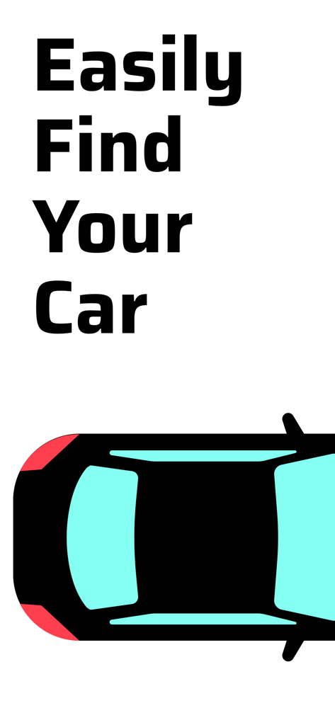 Easily Find Your Car text with car illustration