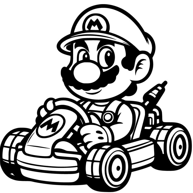 a super mario in a racing kart