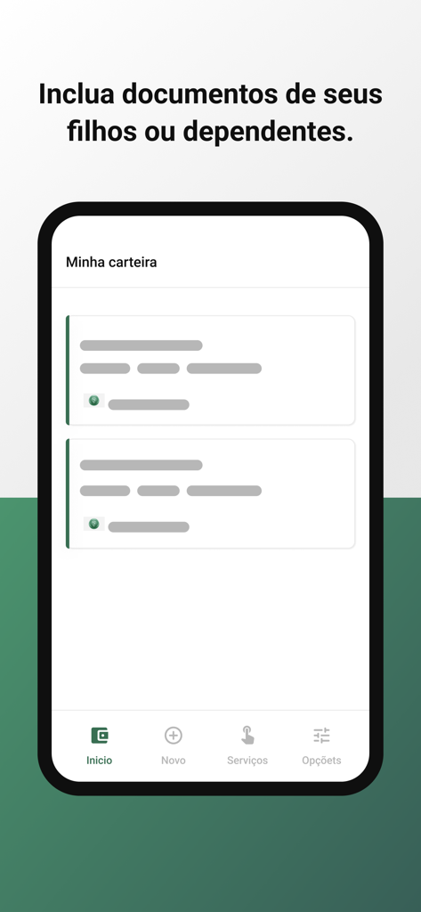 Credencial Médica - CFM - Interface of the Credencial Medica CFM app showing a digital wallet for medical credentials and documents.
