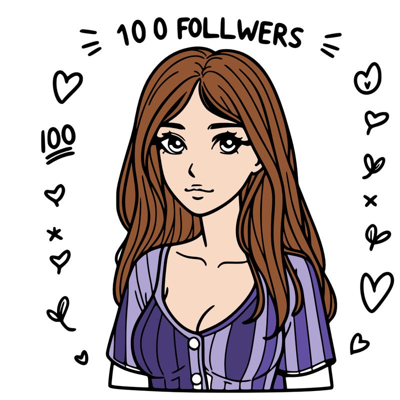100 followers realistic girl