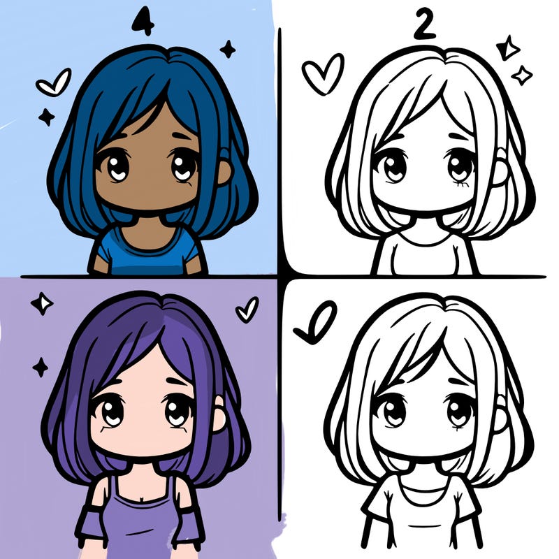 simple girl split in 4