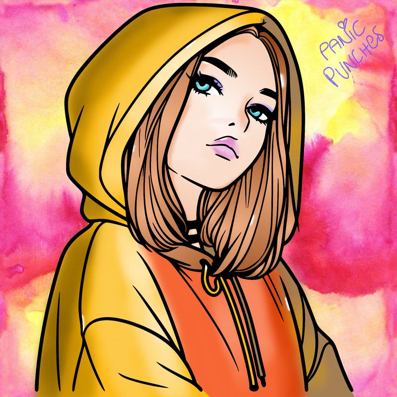 a realistic girl in a hoodie