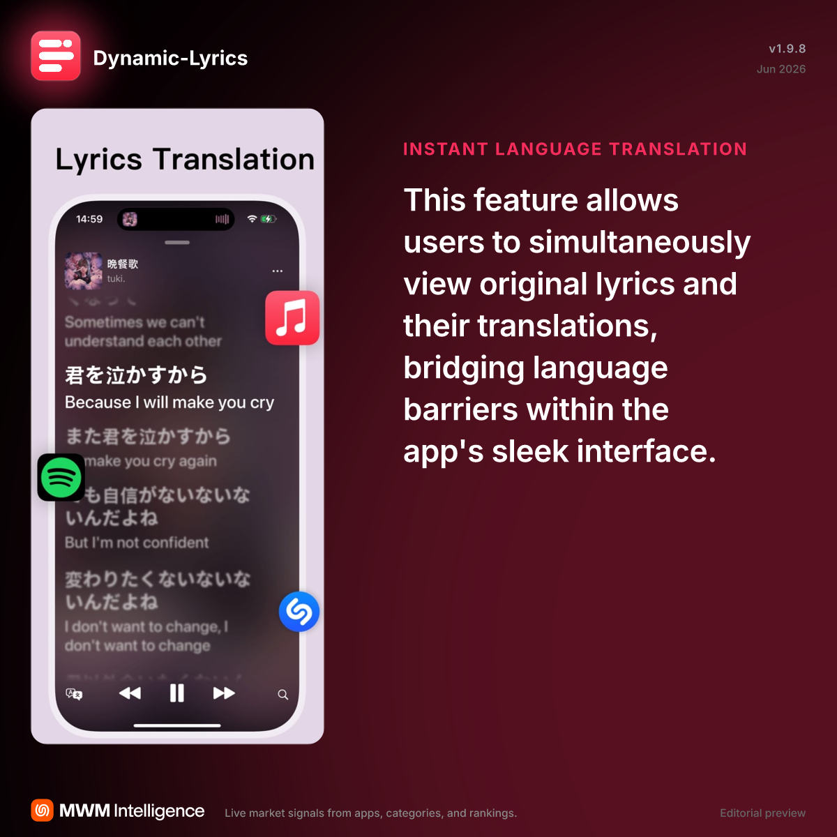 Dynamic-Lyrics - Music App | MWM