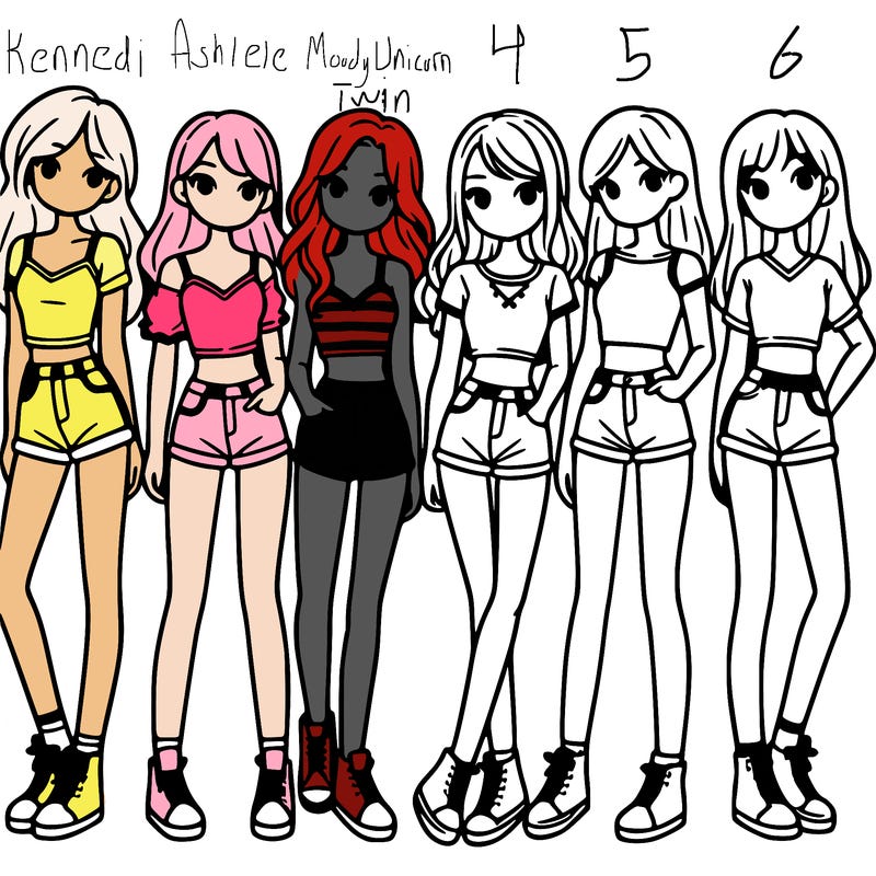 a group of girls wearing crop tops and shorts