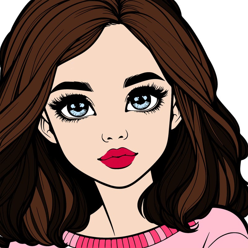 realistic girl whith cute eyes