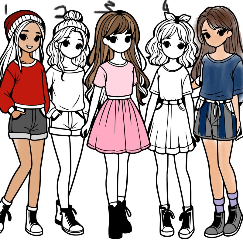 a group of five girls