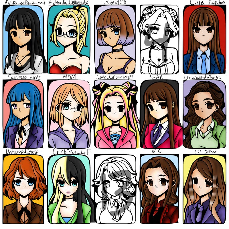 girls that look diffrent anime